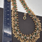 Victorian Mehendi Polish Long Guttapusallu Green Necklace